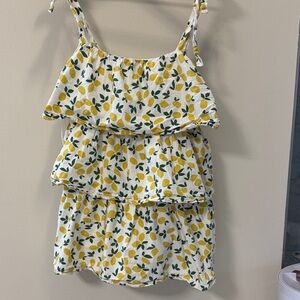 Altar’d State Lemon Print Sundress with Ruffle Detail